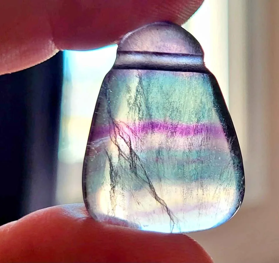 Rainbow Fluorite Crystal Pendant thumbnail