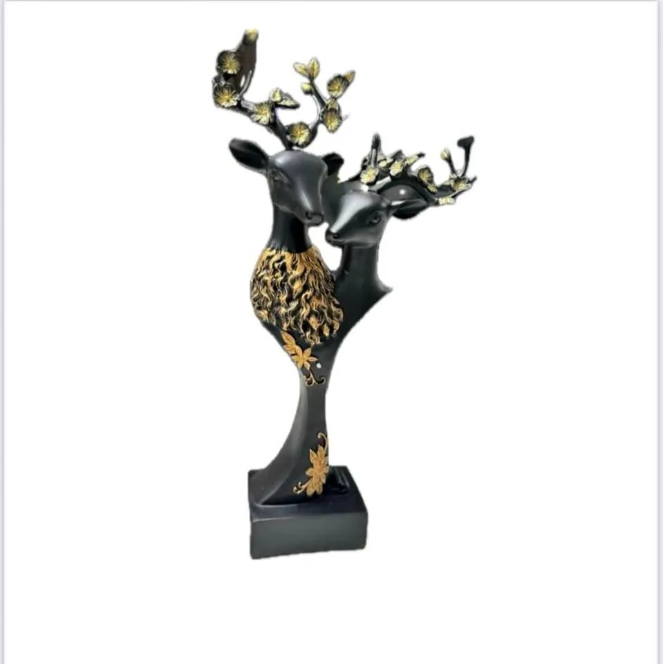 Black and Gold Deer Showpiece