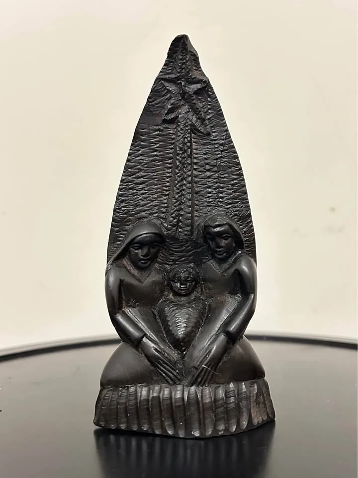 Hand-Carved Nativity Figurine – Solid Wood – Vintage Folk Art 6, image indicator(2)