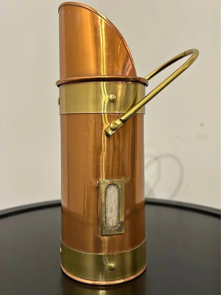 Vintage Copper & Brass Match Holder – Fireplace Decor
