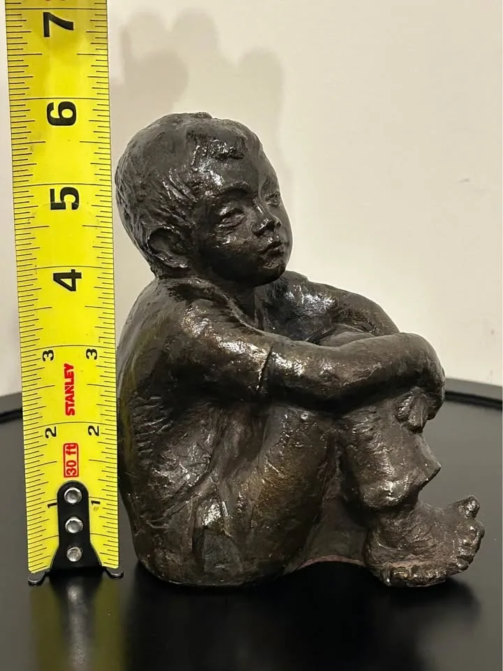 Vintage Austin Prod. 'Sitting Boy' 1979 Bronze-Tone image indicator(7)