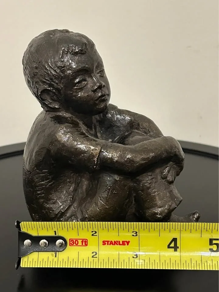 Vintage Austin Prod. 'Sitting Boy' 1979 Bronze-Tone image indicator(8)