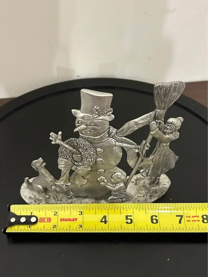 Collectible Seagull Pewter Christmas Snowman Scene image indicator(5)