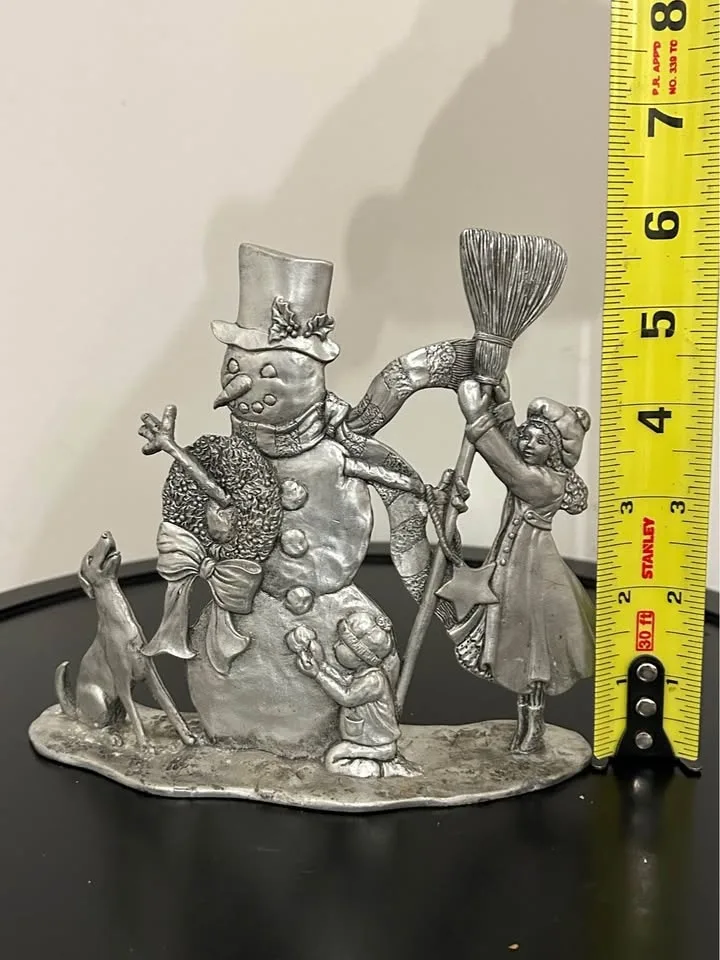 Collectible Seagull Pewter Christmas Snowman Scene image indicator(6)