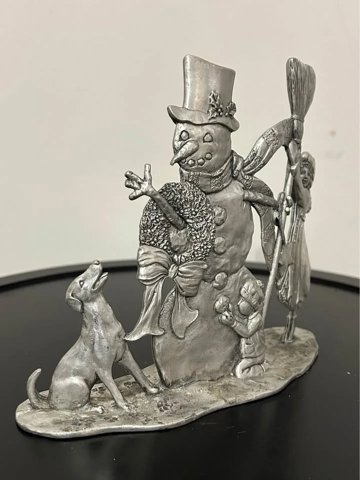 Collectible Seagull Pewter Christmas Snowman Scene image indicator(7)