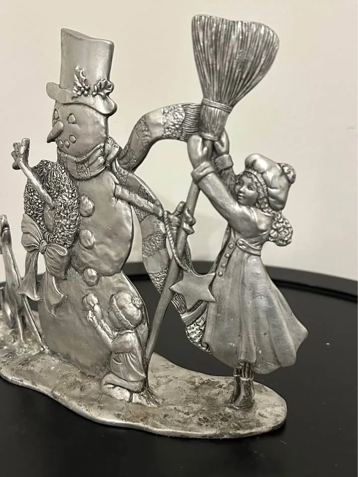 Collectible Seagull Pewter Christmas Snowman Scene image indicator(10)