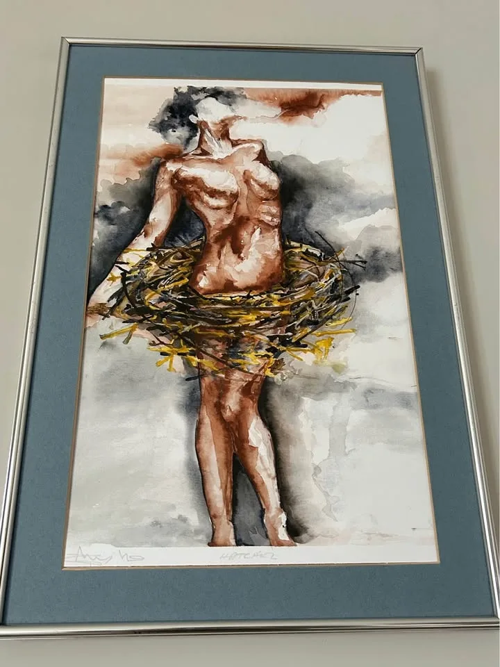 Framed Signed Art Print “Hatched” image indicator(6)