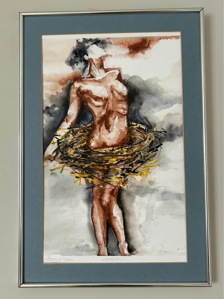 Framed Signed Art Print “Hatched” image indicator(7)