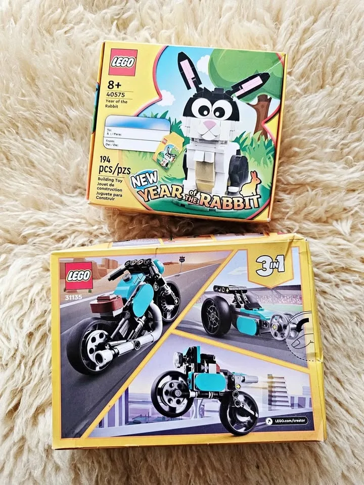 2 LEGO Sealed Year Of The Rabbit + Creator Motorcycle BNIB
