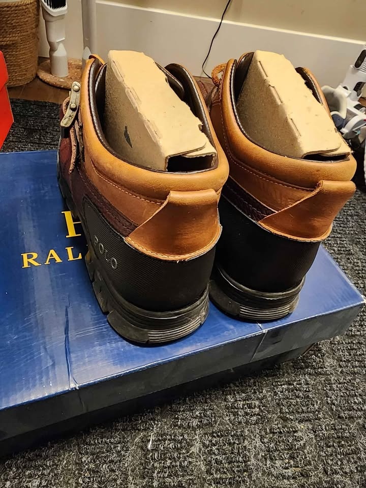 Mens Polo Ralph Lauren leather boots brown tan Dover 3 size 11 - photo 4