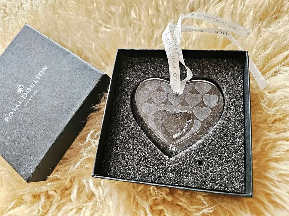 Royal Doulton Crystal Heart Christmas Tree Ornament