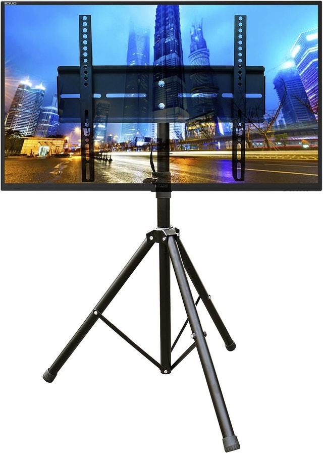 Duramex Tripod TV Stands (2) + Rubbermaid Bins