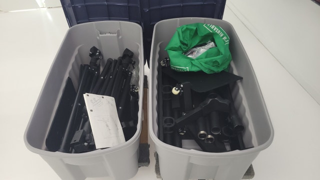 Duramex Tripod TV Stands (2) + Rubbermaid Bins - photo 2