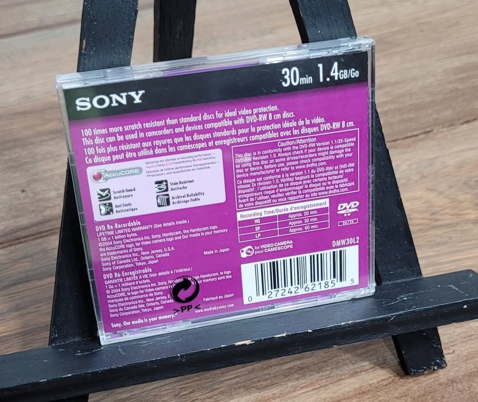 SONY Handycam DVD-RW 30 min 1.4GB Disc - New - photo 3