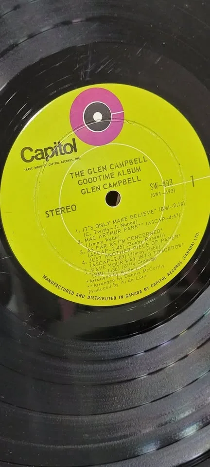 Glen Campbell Goodtime Album vinyl record LP SW-493 image indicator(8)