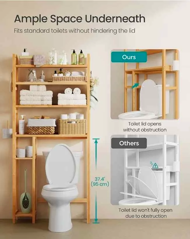 Bamboo Over-the-Toilet Storage Shelf – Brand New image indicator(9)