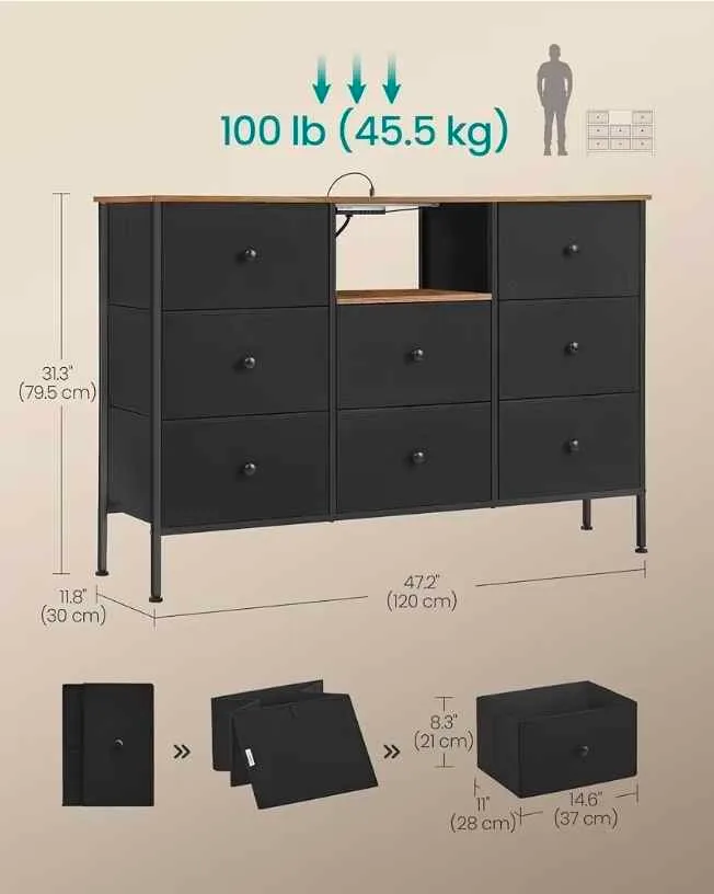 8-Drawer TV Stand / Dresser with Power Outlets – Brand New image indicator(4)