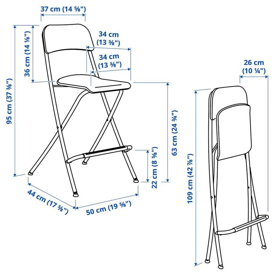 2 IKEA black Franklin bar stools image indicator(3)