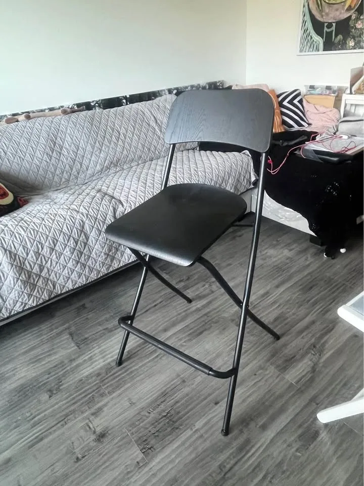 2 IKEA black Franklin bar stools image indicator(5)