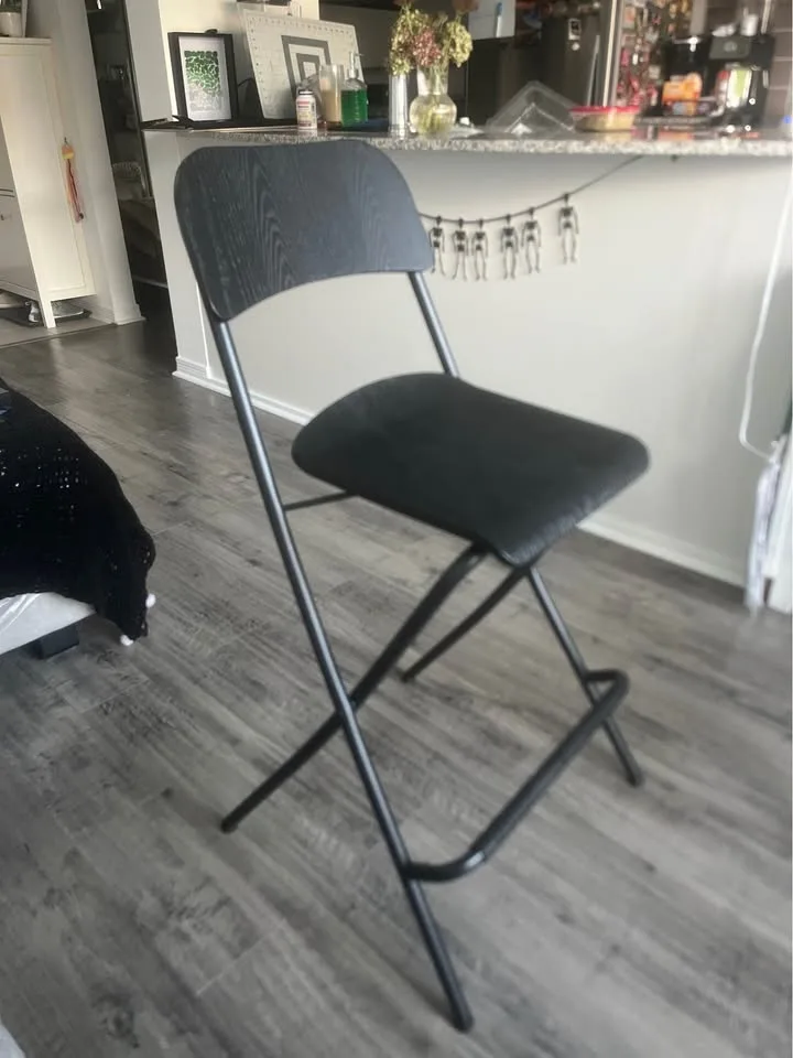 2 IKEA black Franklin bar stools image indicator(6)