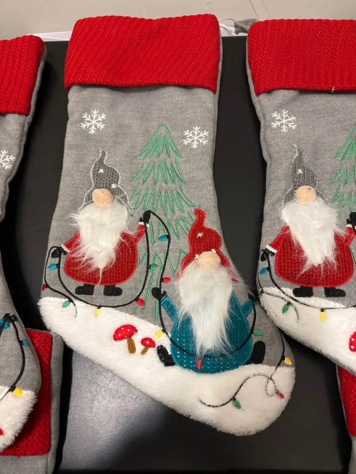 Christmas Stockings with Gnome Design ( 5) image indicator(2)