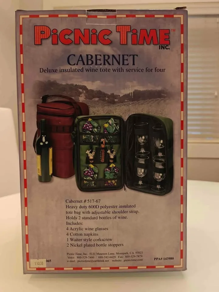 Picnic Time Wine Tote for 4! Cabernet edition image indicator(3)