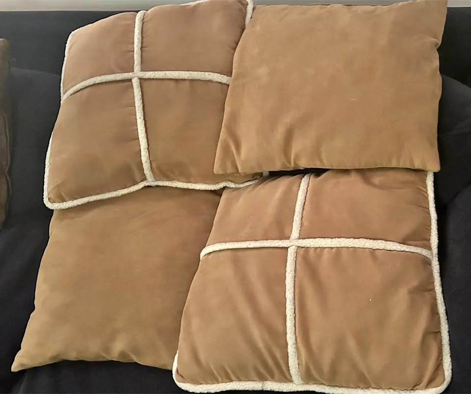 4 Taupe beige pillows