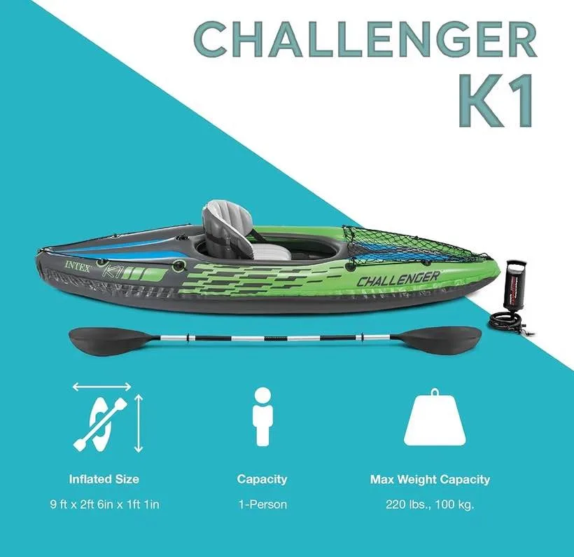 Intex Challenger K1 Inflatable Kayak – Complete Set for $80 image indicator(4)