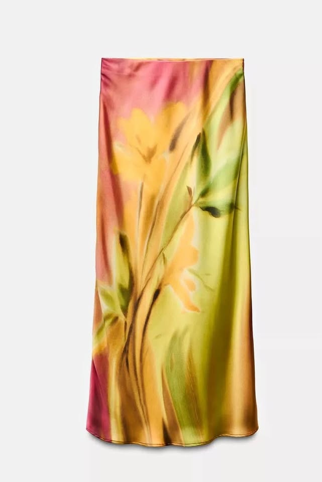 NEW ZARA SATIN EFFECT MIDI