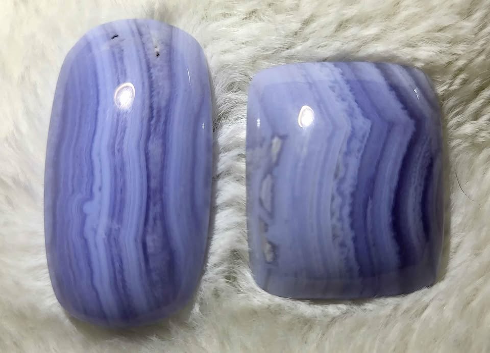 Blue Lace Agate Cabochons - 2 only - photo 3