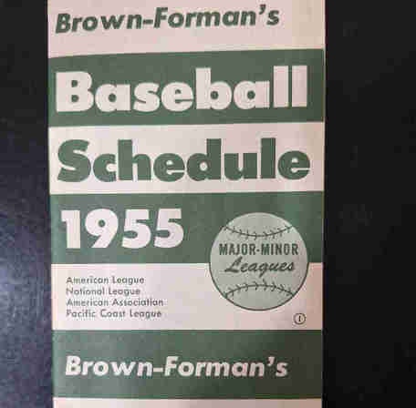 BROWN - FORMAN'S, 1955 Baseball Schedule