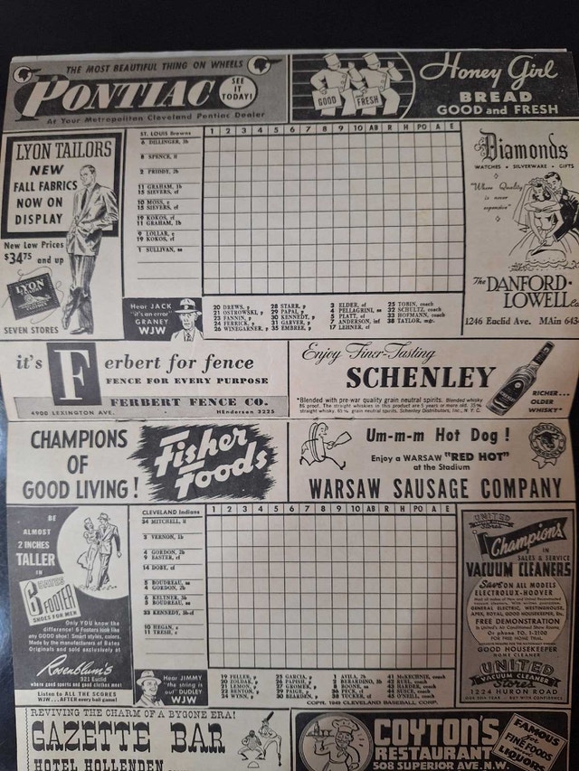 CLEVELAND INDIANS - 1949 Official Program - photo 2