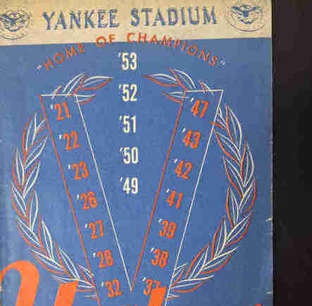 NEW YORK YANKEES - 1954 Official Program
