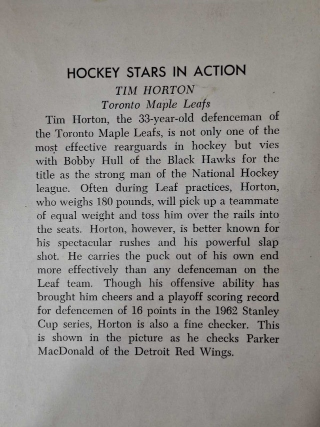 TIM HORTON #7 - Toronto Maple Leafs - photo 4