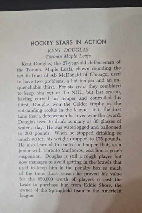 KENT DOUGLAS  #19 - Toronto Maple Leafs - photo 2