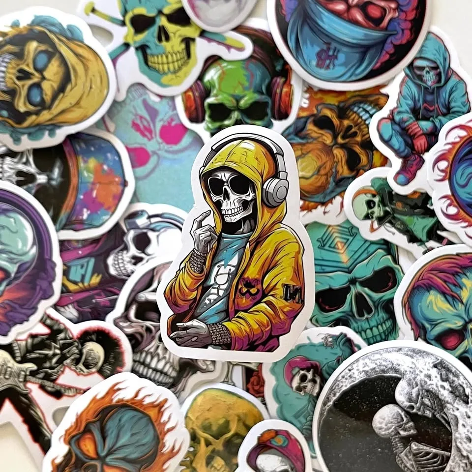 Pack of 53 pcs Skull Themed Stickers