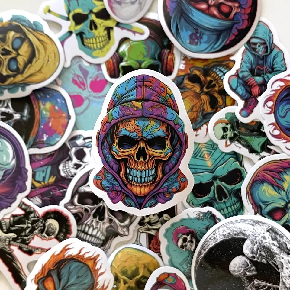 Pack of 53 pcs Skull Themed Stickers image indicator(5)