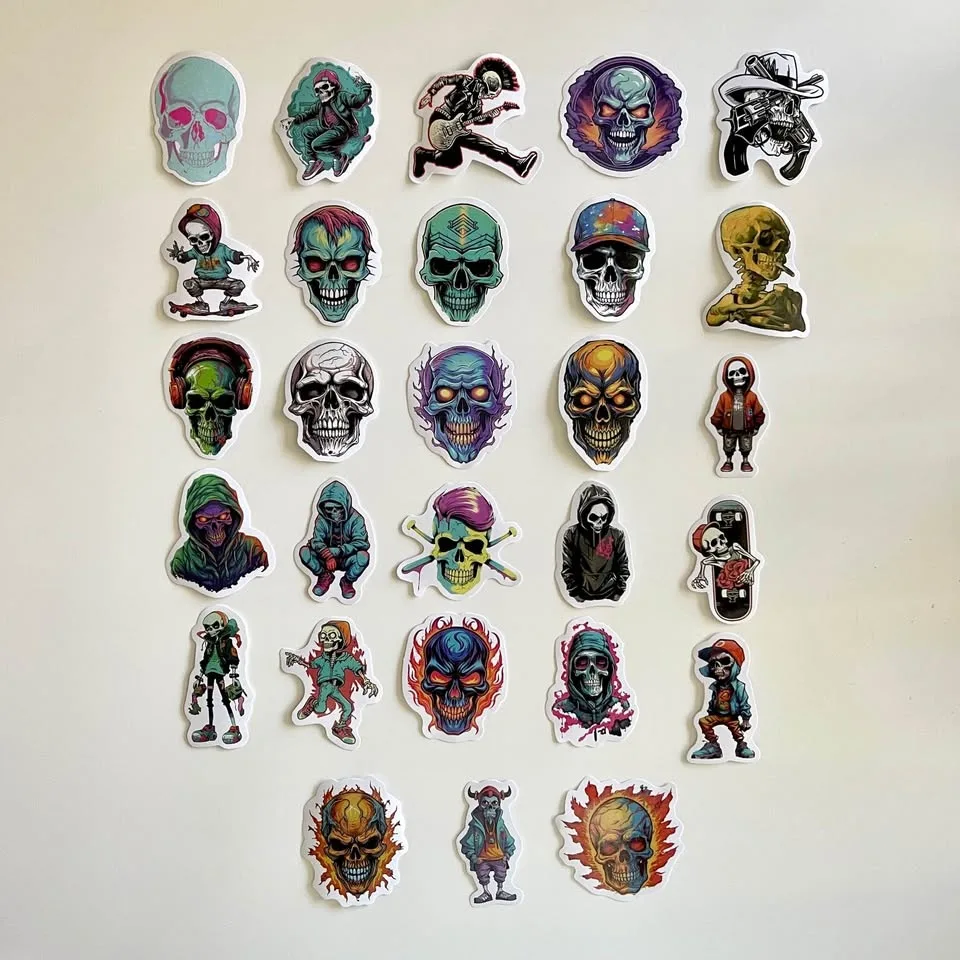 Pack of 53 pcs Skull Themed Stickers image indicator(9)