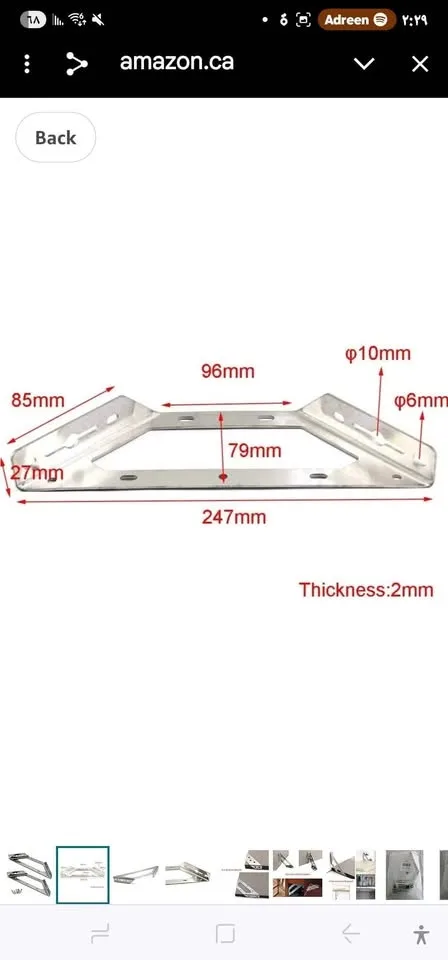 Wall Mount Shelf Bracket Stainless Steel Corner Brace (2) image indicator(2)