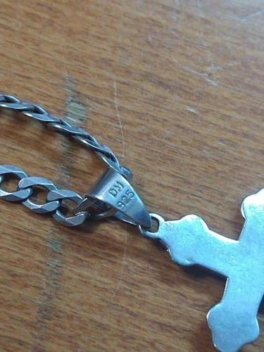 24 inch sterling silver chain With Necklace Cross