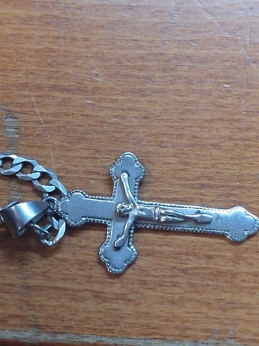 24 inch sterling silver chain With Necklace Cross - photo 3