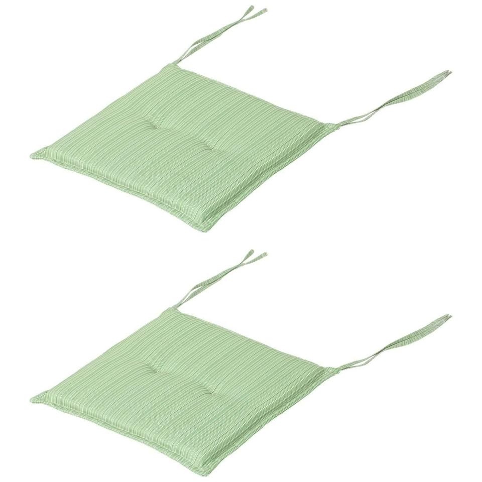 Outsunny Patio Chair Cushions with Ties, Green - Set of 2 - photo 2