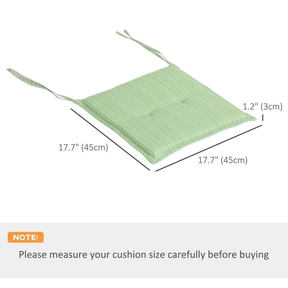Outsunny Patio Chair Cushions with Ties, Green - Set of 2 image indicator(3)