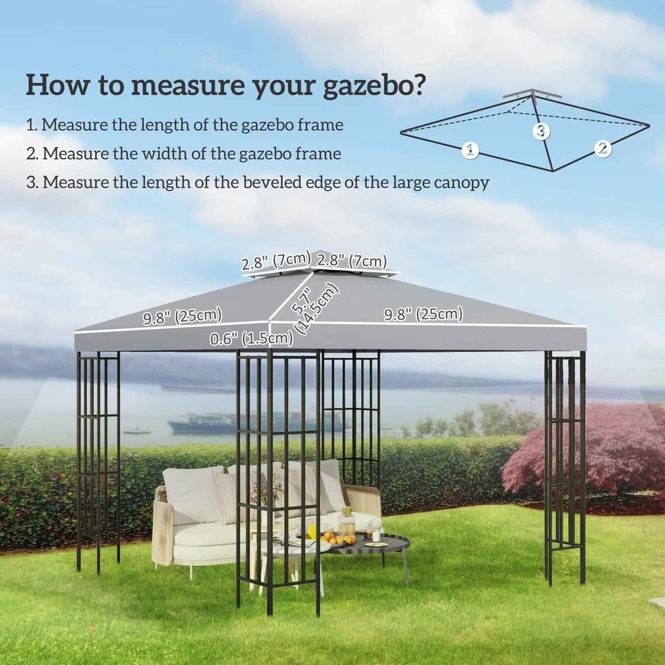 Outsunny 9.8' x 9.8' Gazebo Top - photo 3