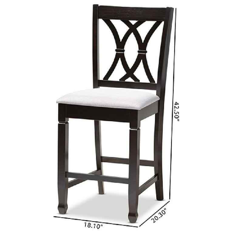 Baxton Studio Reneau Gray Fabric Pub Chair - photo 5
