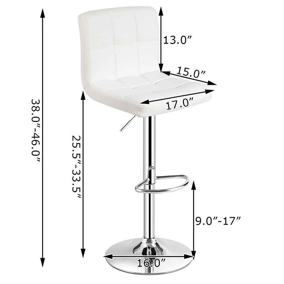 Costway Adjustable Armless Bar Stool Swivel Kitchen Chair - photo 4