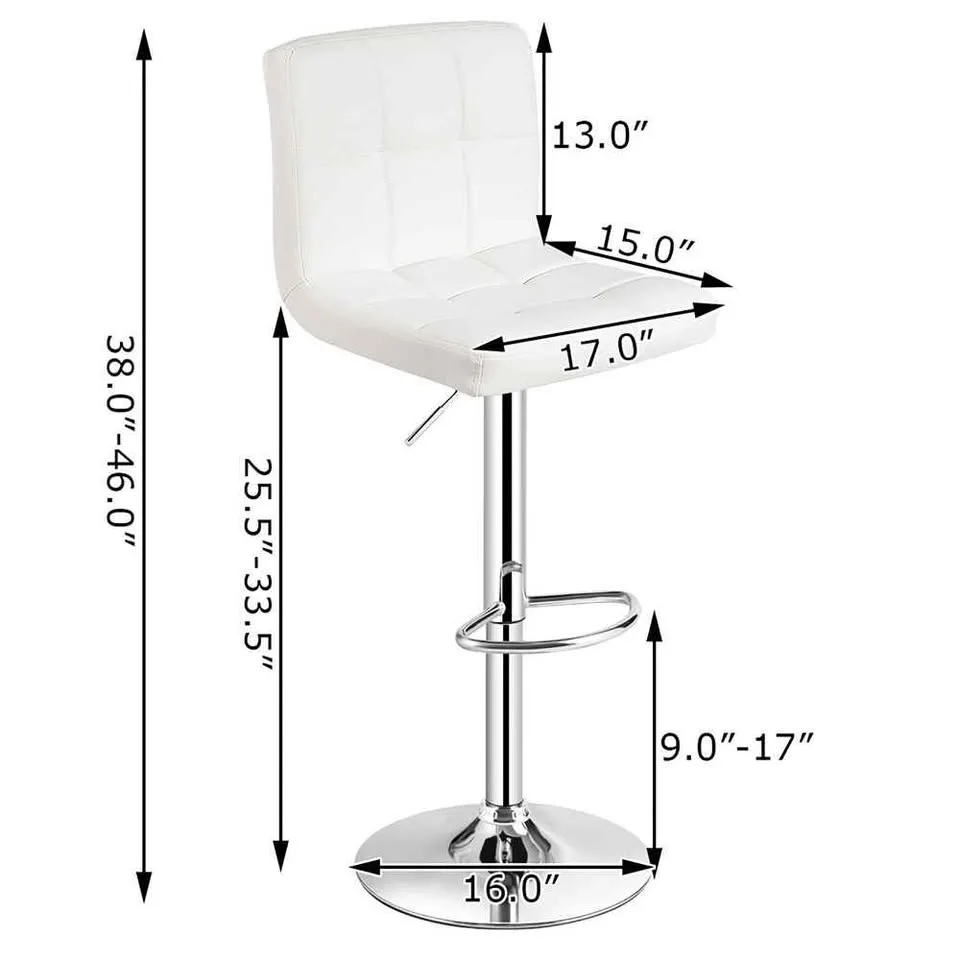 Costway Adjustable Armless Bar Stool Swivel Kitchen Chair image indicator(4)