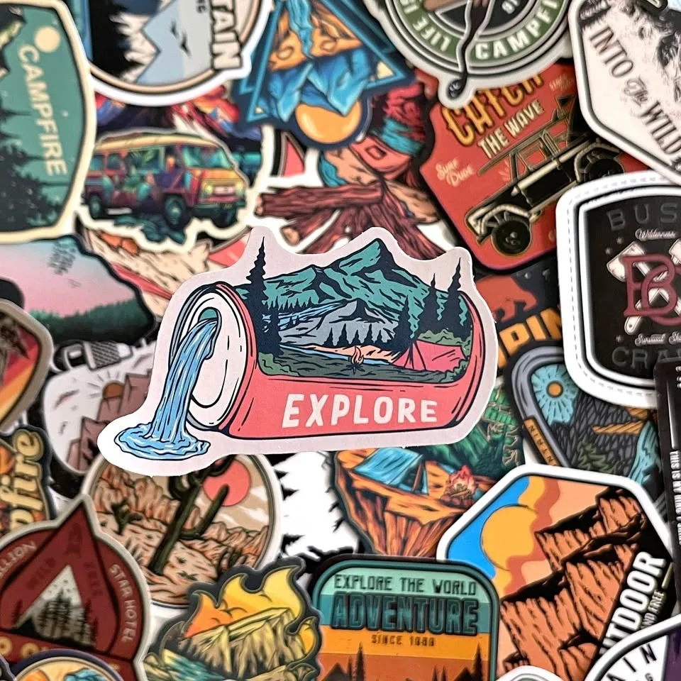Pack of 48 Camping Vibes Stickers