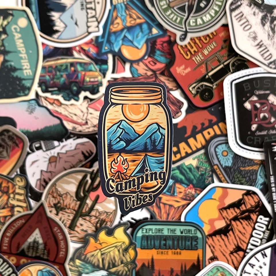 Pack of 48 Camping Vibes Stickers - photo 2