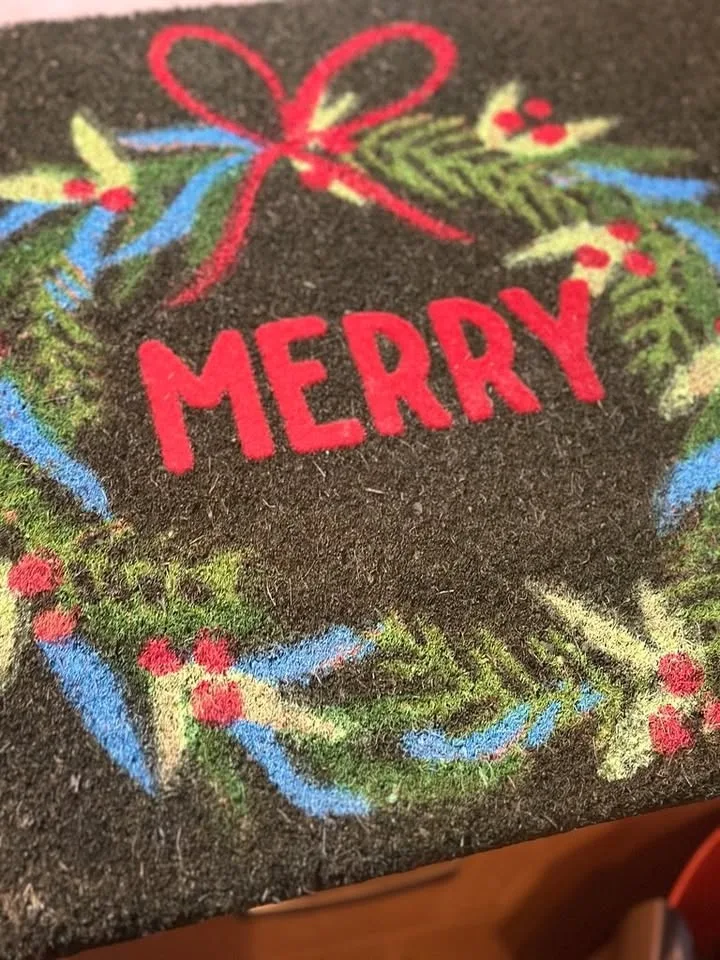 NEW Wondershop Holiday Doormat – “MERRY” Wreath – Rare Find image indicator(2)